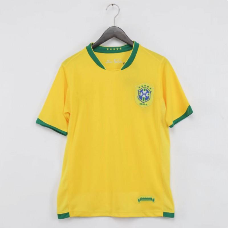 Brazil National Team Retro Soccer Jersey Men Women Short Sleeve Performance Sportswear Cycling Running Fitness