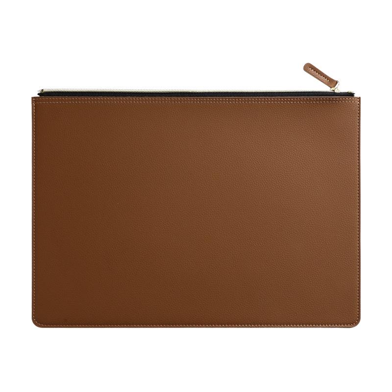 A4 Waterproof Leather Briefcase & Document Folder with PU Zipper