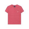 Свитер Polo Ss25 Вязаный косичкой Хлопок Приталенный Короткий рукав Детский топ Розово-розовый 313945437-007