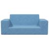 Kids  2 Seater Sofa in Blue Soft Plush