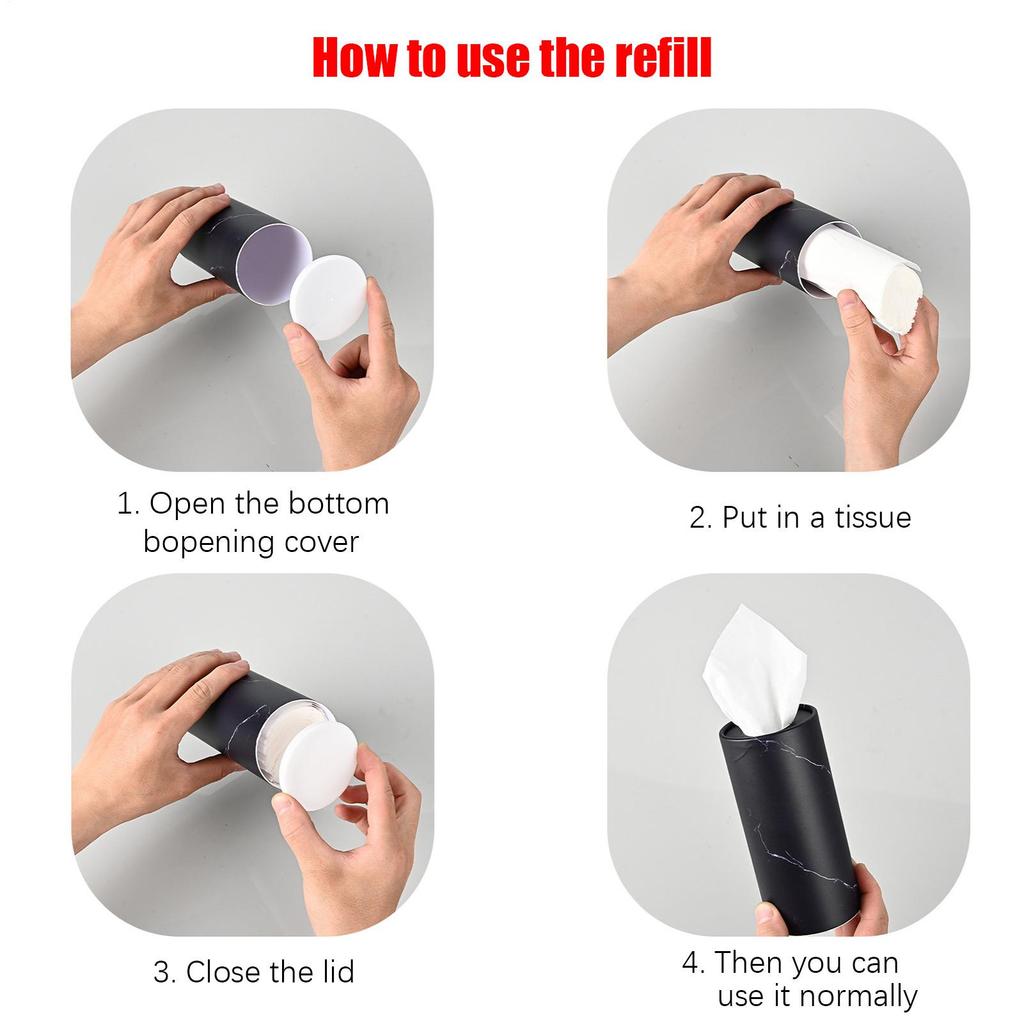 Cylinder Tissue Boxes Car Tissues Holder with Facial Tissues Car Tissues Cylinder with Facial Tissues 6 Canisters/300 Tissues