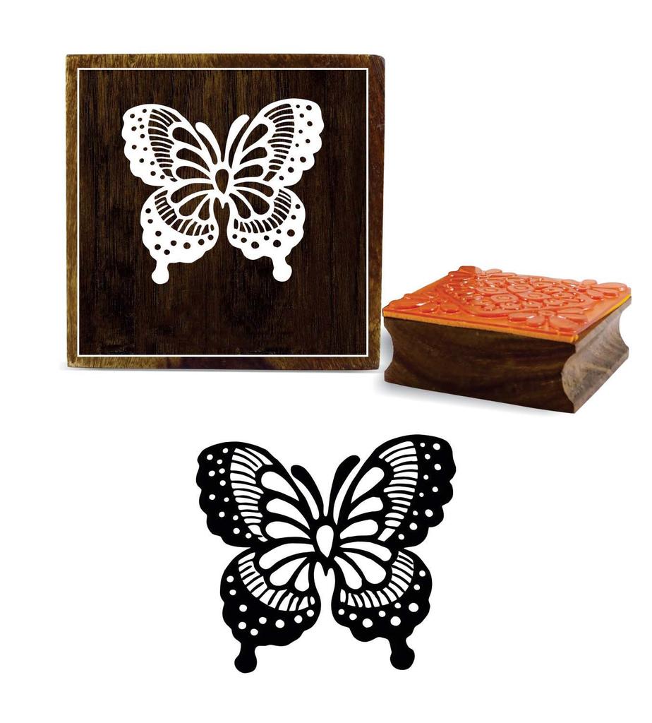 Printtoo Бабочка Дизайн Коричневый Деревянный Резиновый Штамп Дневник Карточка Ремесленный Блок-2 x 2