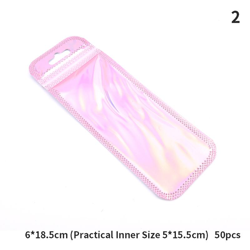 50 шт., 4 стиля, лазерная упаковка, плоская косметичка, голографические мини-сумки