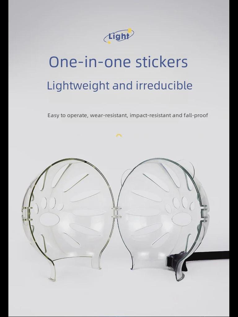 Дышащий прозрачный чехол для головы кошки: Щит против облизывания и укусов