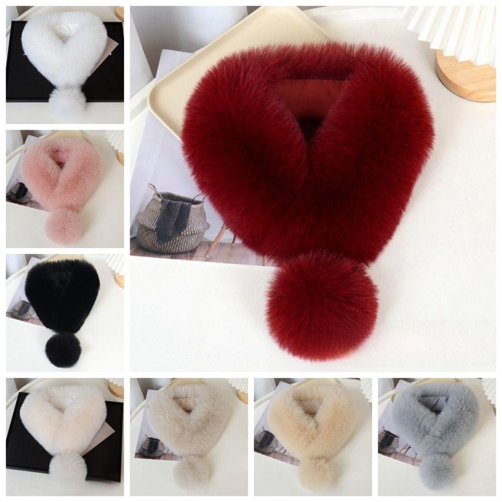 Thickened Imitation Fur Scarf Magnetic Cross Neck Warmer Gifts Plush Scarf Girl