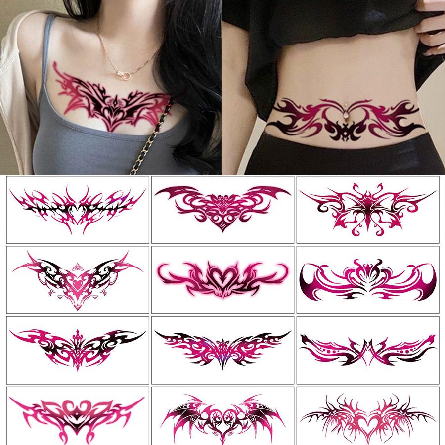 temporary tattoo Sexy Abdominal and Chest Tattoo Stickers 9 Sheets Abdominal Tattoo Back High Quality