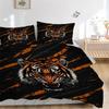 3pcs Orange Stripes Tiger Quilt Set Cartoon Themed Bed Quilt Set Lovely Character Bedroom Decor Bed Quilt