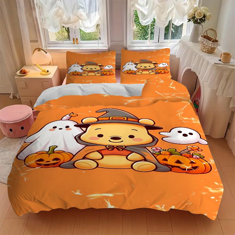 Pumpkin Halloween Adventure Print 3Pcs Bedding Setduvet Cover With 2 Bedropillowcase Home Birthday Gift