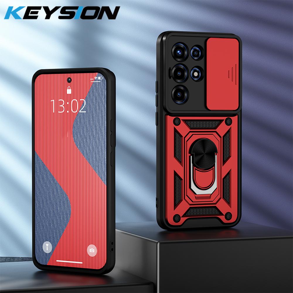 KEYSION Ударопрочный бронированный чехол для Itel SUPER 26 Ultra с кольцом-подставкой для защиты объектива камеры, чехол для телефона для Itel S26 Ulltra