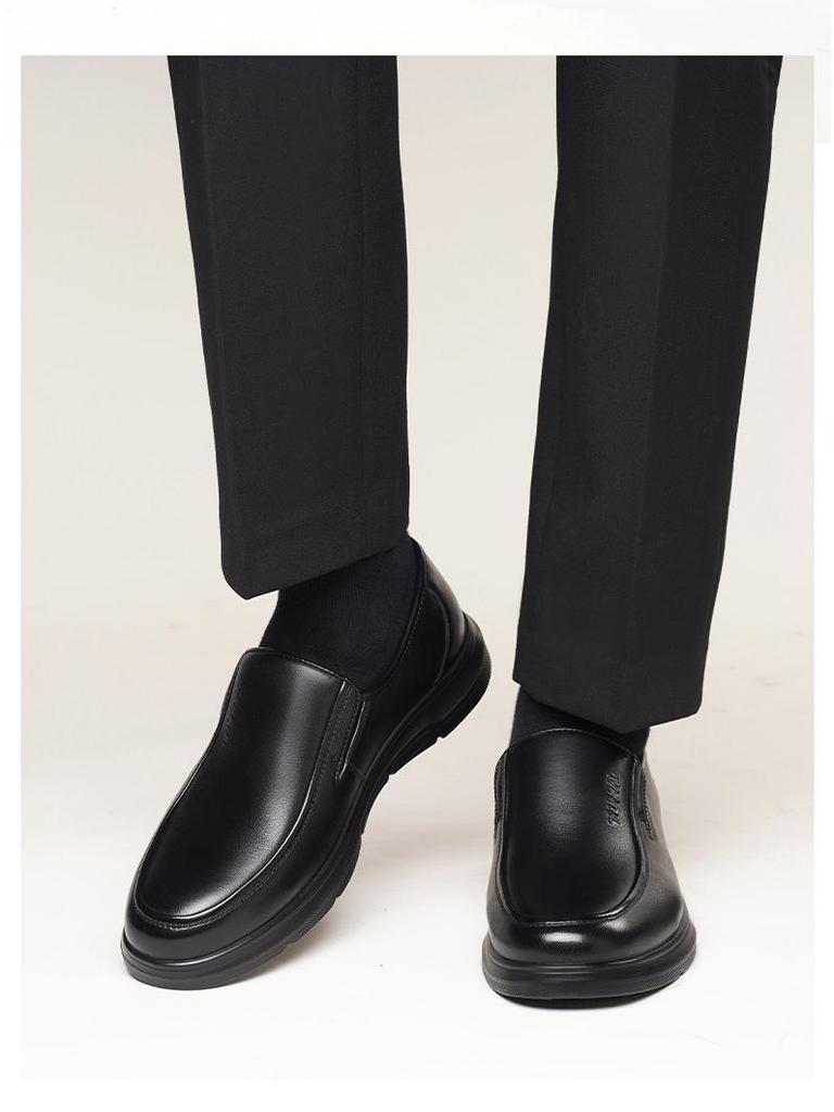 Мужские нескользящие водонепроницаемые рабочие туфли из натуральной кожи - мягкая подошва, износостойкая повседневная обувь 85273