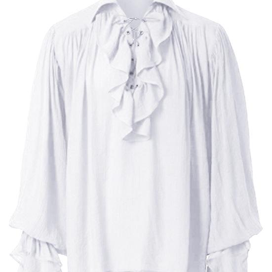 Мужская рубашка в стиле Ренессанс, костюм с рюшами и длинными рукавами на шнуровке, средневековая рубашка в стиле стимпанк, пиратская рубашка для косплея, сценическая драма