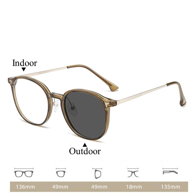 Стильные фотохромные очки для близорукости Женские модные оправы Рецептурные линзы Для улицы Защита от УФ лучей Солнцезащитные очки Очки от -1.25 до -6.0