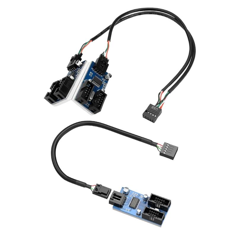 USB-разветвитель на 9 контактов для материнских плат Расширение USB на 9 контактов Решает проблему нехватки портов для пользователей настольных ПК