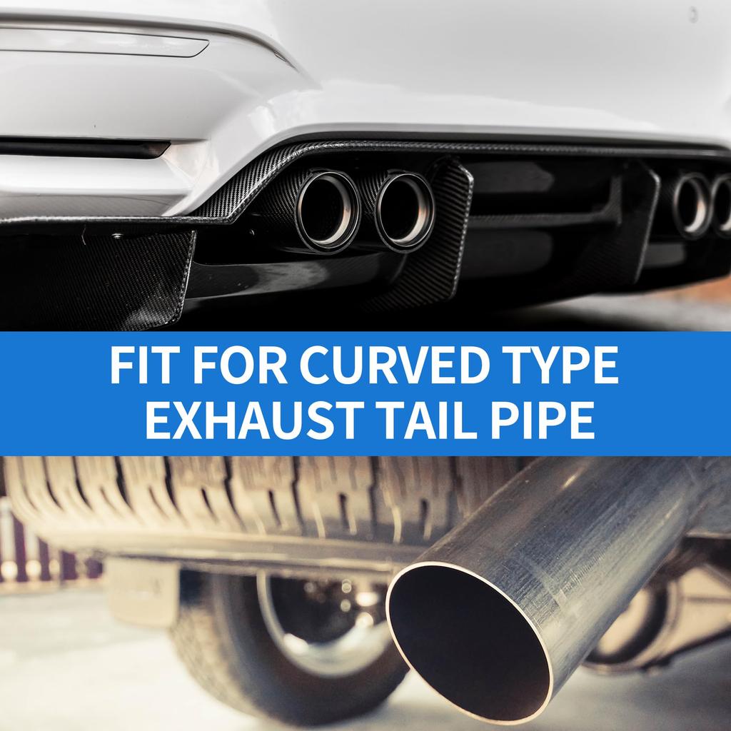 VekAuto Двойной квадратный выхлопной наконечник Вход 60 мм Нержавеющая сталь Серебристый, Косой срез, Длина 170 мм