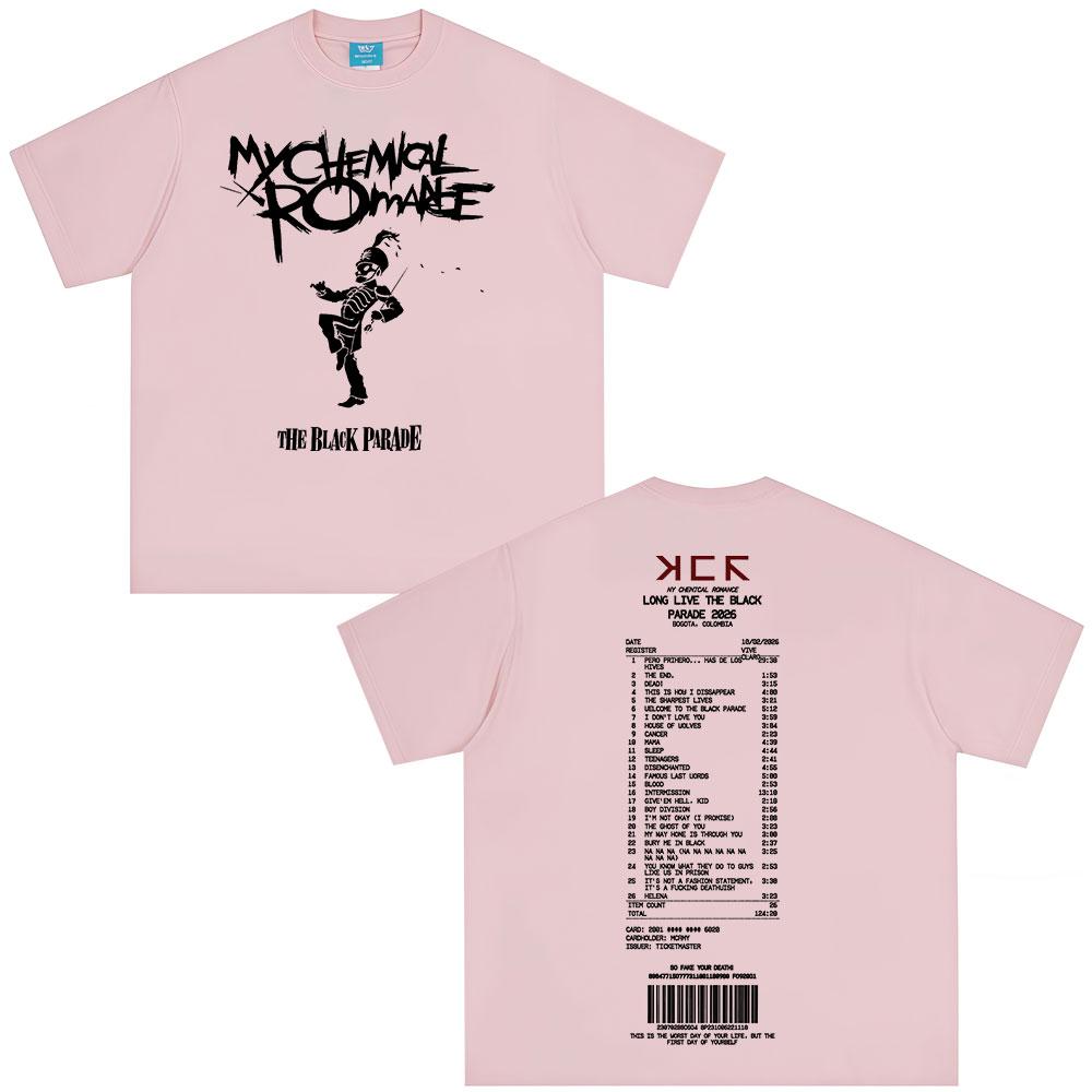 Rock Band My Chemical RoUnisexce Tshirt The Black Parade 2026 Tour Tshirts Unisexs Women Clothing Vintage Gothic T Shirt Streetwear