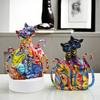Nordic Creative Graffiti Cat New Style Decorations Home Living Decoration Resin Craft Soft Decoration Gift