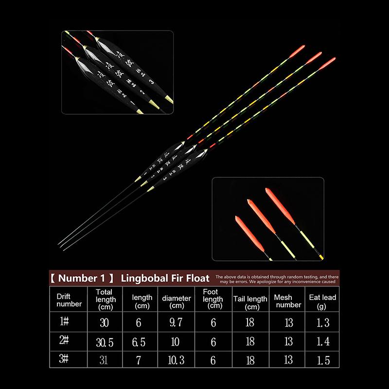 Fishing Float Wood Fluorescent High Sensitivity Bobber Luminous Float Marked Bold Fishing Light Float Fishing Accessories