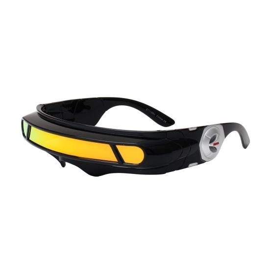 Futuristic Cyberpunk Sunglasses, UV400 Protection Sunglasses, Irregular Shape Punk Shades for Beach Party Outdoor Sports