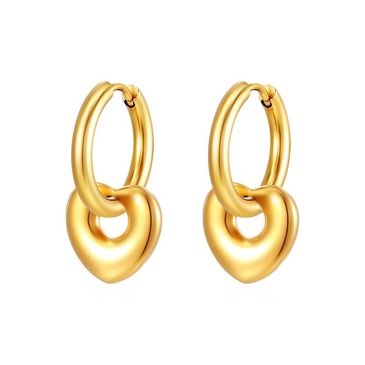 Элегантные серьги-кольца из нержавеющей стали для женщин - Европейская и американская мода