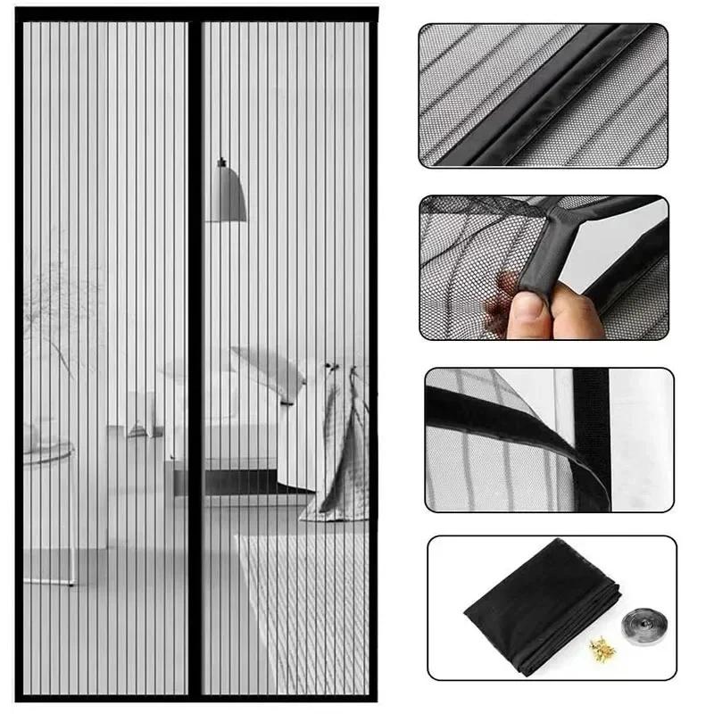 Multisize Anti-Mosquito Net Self-adhesive Anti-Mosquito Curtain Anti Bug Insect Mesh Net No Punching Automatic Closing Curtains