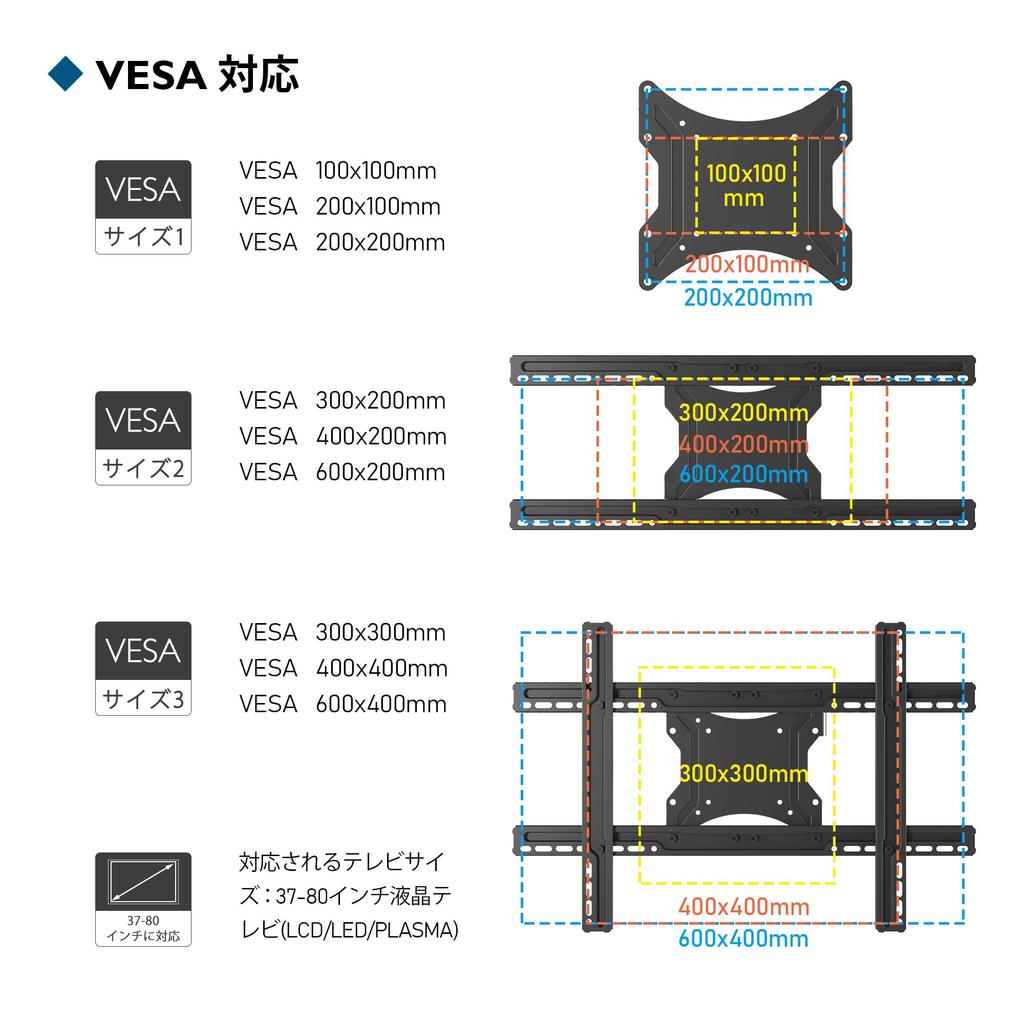 1homefurnit Wall Mount TV Bracket TV Wall Mount Bracket Compatible with inch Large Load Capacity 65kg Tilt Swivel Capable Up to VESA600x400mm Full