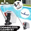 Пруд Фонтан Скиммер Дно Пылесос Щетка Набор для чистки бассейна с ручкой Инструмент для чистки бассейна 120 см Серебристый