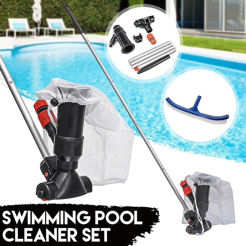 Пруд Фонтан Скиммер Дно Пылесос Щетка Набор для чистки бассейна с ручкой Инструмент для чистки бассейна 120 см Серебристый