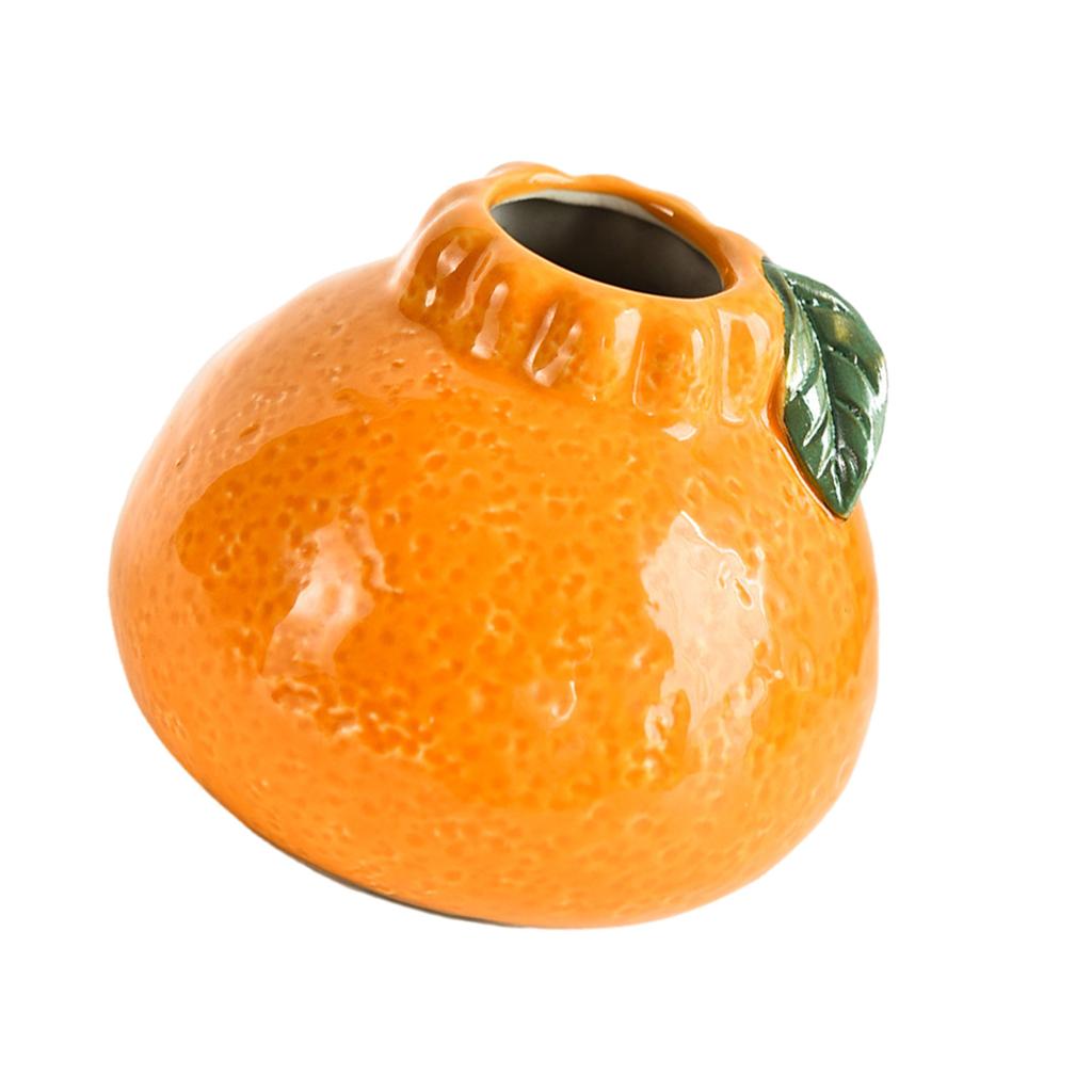 Orange Shape Ceramic Vase for Home Living Room Decor Dried Flower Vase Flower Arrangement Decoration Shooting Props