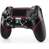 PS4 Controller, PC Pro/Slim/USB, Wireless/3.5mm Headset, Anti-Slip Grip and LED Indicator-Black Red