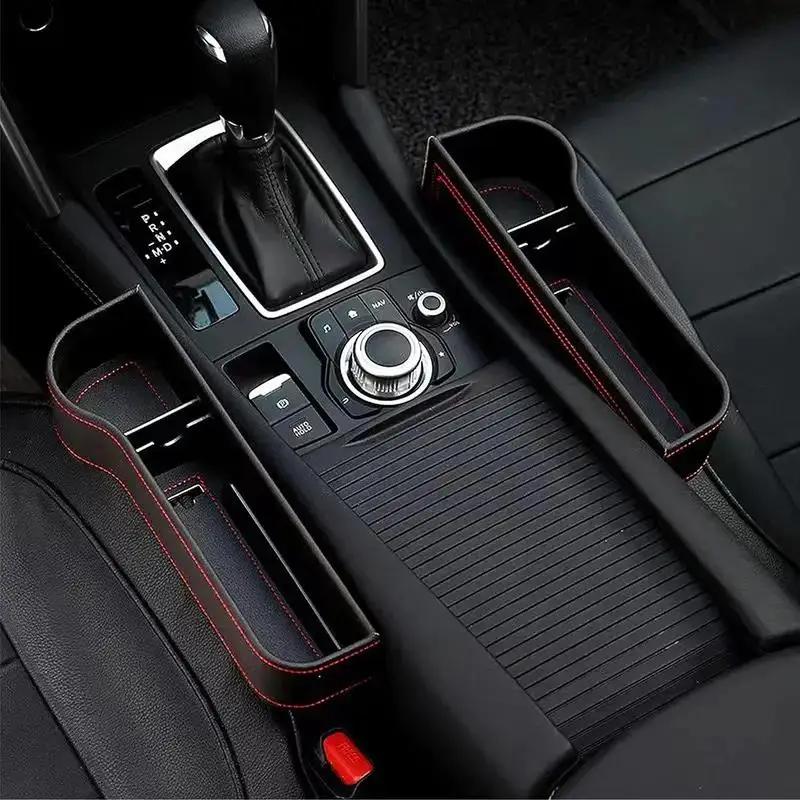 Car Seat Crevice Storage Box Seat Gap Slit Pocket Catcher Organizer Universal Car Seat Organizer Card Phone Key Holder Pocket