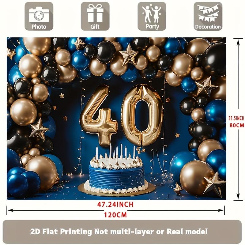 2D plane 40th birthday party background decoration fabric, polyester banner decorations, home decorations, room decorati