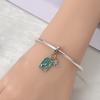 Luck Charm 925 Silver Four Leaf Clover Green Tree Frog Turtle Bead Pendant For Bracelet Women DIY Jewelry Gift