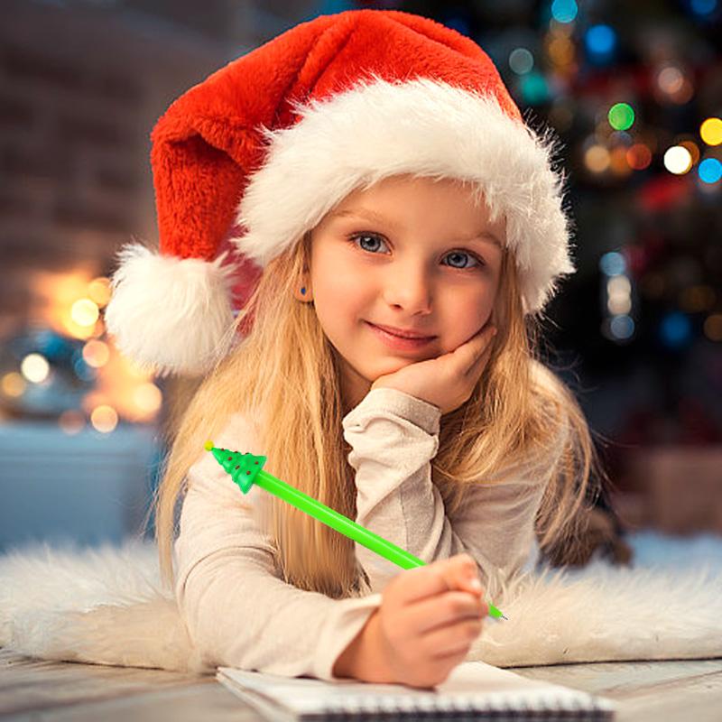 10/20Pcs Cartoon Christmas Pens Gel Ink Roller Ball Pen 2025 New Year Kids Gift Birthday Party Favors School Stationary Prize