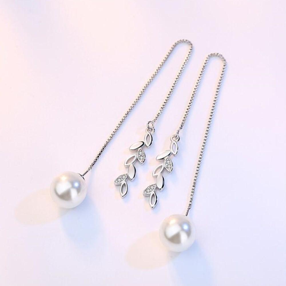 Стерлингового серебра 925 пробы, новые женские модные украшения высокого качества с жемчугом и кубическим цирконием, длинные ювелирные изделия с кисточками