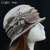 Flower Felt Hat Wool Bucket Hats Elegant Ladies Winter Vintage Women's Cloche