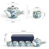 Китайский чайный сервиз Kung Fu чайник чашки синий и белый керамический чайник в форме цветка с заварником подарочная коробка