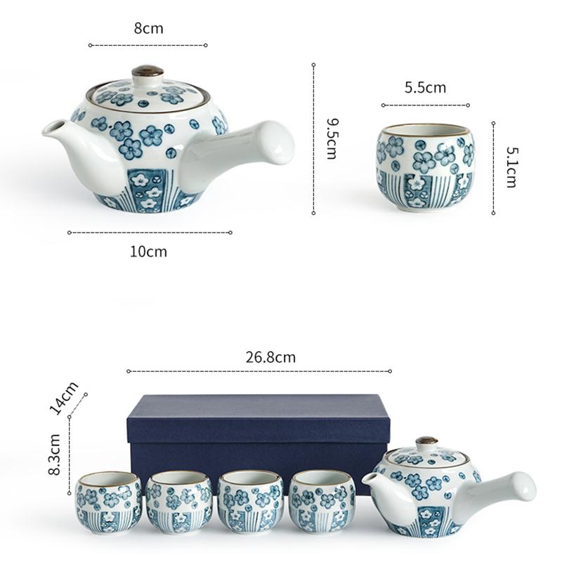 Китайский чайный сервиз Kung Fu чайник чашки синий и белый керамический чайник в форме цветка с заварником подарочная коробка