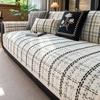 Chinese Antique Chenille Plaid Sofa Cushion Luxury Non-Slip Sofa Cover for Four Seasons Vintage Anti Cat Scratch Home Decoration