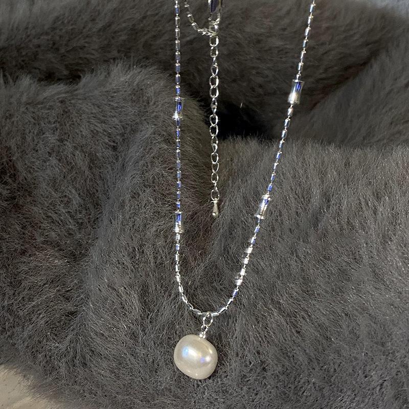 Ожерелье с подвеской из жемчуга в стиле барокко, женское, простое, изысканное, атмосферное, модное, элегантное, темпераментное, универсальное, цепочка на шею, цепочка на ключицу