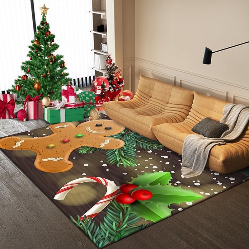 Christmas Decoration Home Living Room Carpet Cartoon Bedroom Bedside Children Non-slip Mat Large Area Sofa Easy Clean Cute Rugs