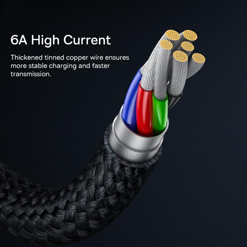 Кабель Baseus USB Type C 66 Вт/100 Вт для Huawei P50 P40 Pro Honor Super Charge 6A Быстрая зарядка USB C Зарядное устройство Кабель данных Провод