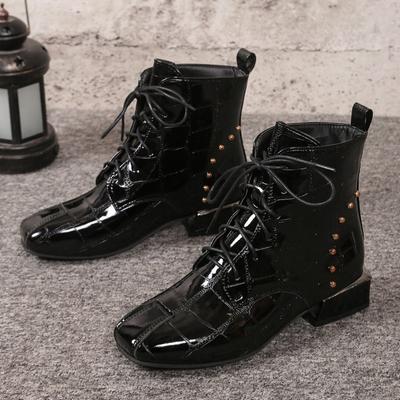 Женские зимние ботинки на среднем каблуке с квадратным носком, зима 2025, новый тренд, повседневные кожаные туфли «Челси», модные массивные ботинки Mujer