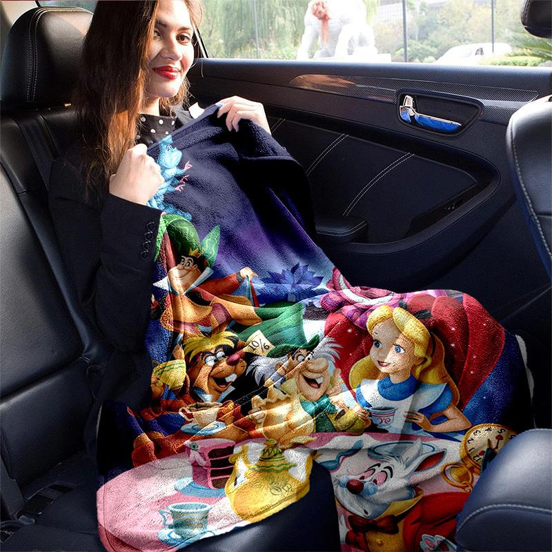 1pc, Wonderland Adventure Blanket, Perfect for All Seasons, Soft Flannel Throw Blanket, Versatile & Cozy for Bedroom, Living Room, Travel, Camping, Ca