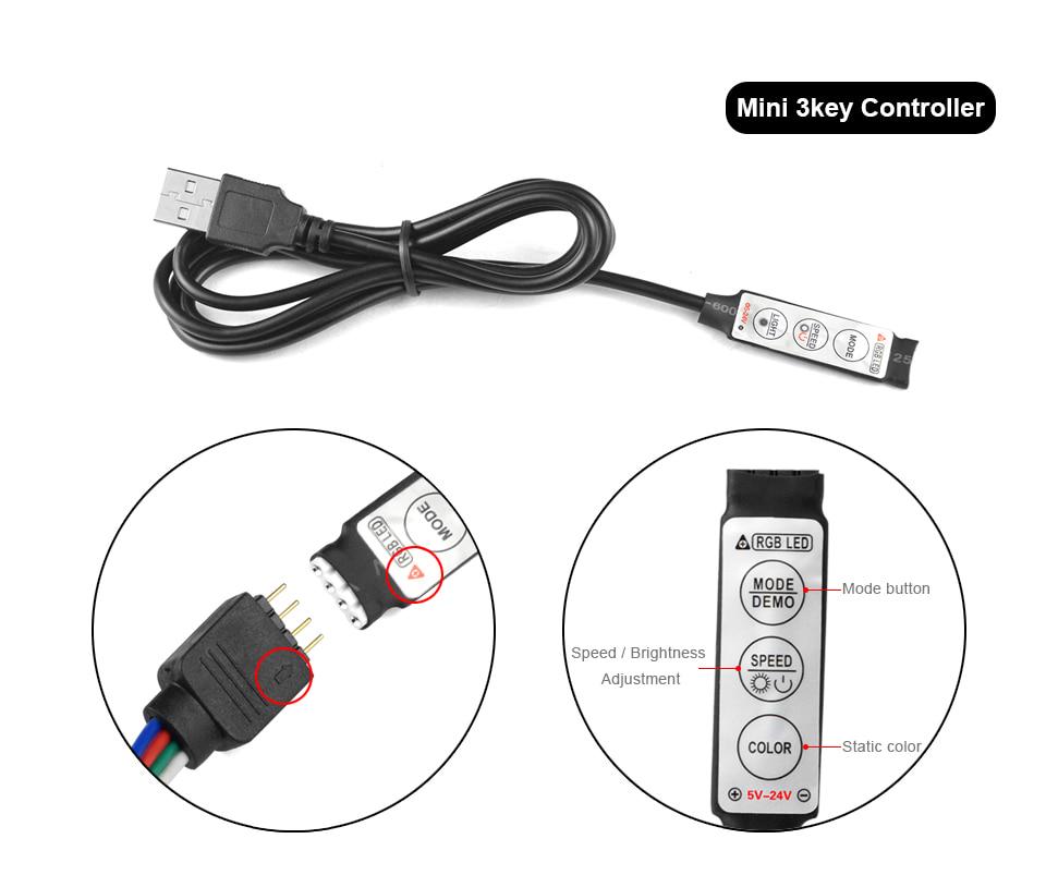 Светодиодная лента 5 12 24 Вольт RGB USB ИК-радиочастотный пульт дистанционного управления USB-светодиодная лента 3 17 24 пульта дистанционного управления