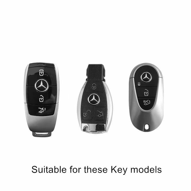 CRT1 5PCS Car Key Logo Sticker 3D Aluminum Auto Key Remote Decals For Mercedes Benz GLS GLA GLK W463 W204 Interior Mouldings E-J67