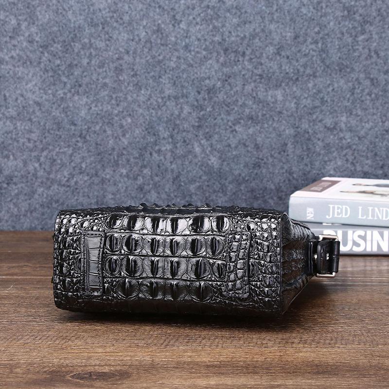 Мужская сумка через плечо из натуральной крокодиловой кожи, мужской портфель большой вместимости, модная сумка через плечо из натуральной коровьей кожи