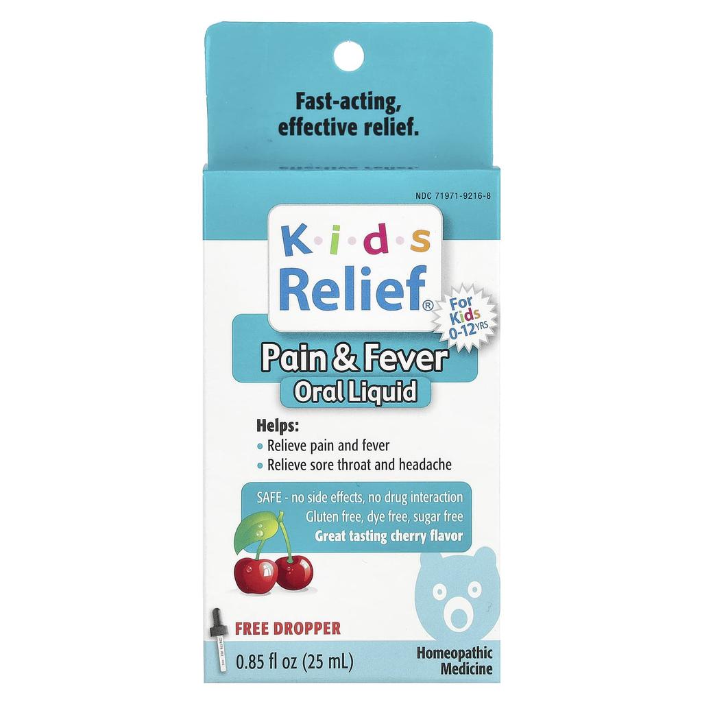 Children's Pain and Fever Relief Oral Liquid, Children 0-12 Years, Cherry, 25 Ml (0.85 Fl Oz)
