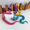 3D Printed Snake Figurine Movable Joints Snake Figure Articulated Animal Model Toy Home Office Bookshelf Desktop Decoration Ornament