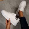 Women White Shoes Flat White Board Casual Shoes Female Lace Up PU Leather Walking Sneakers Thick Sole Outdoor Luxury Fashion