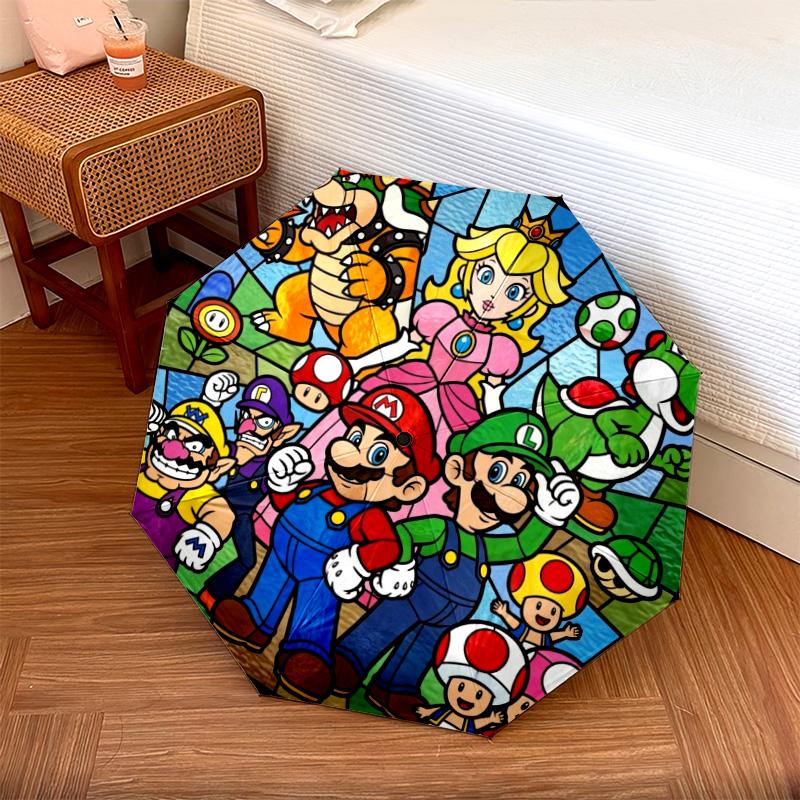 1 шт. Автоматический складной зонт с рисунком Super Mario, 8 спиц, портативный, складной, для путешествий, Рождественский, День рождения, Подарок